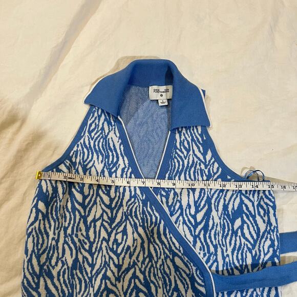 Diane Von Furstenberg for Target Knit Wrap Dress Blue and White size S - Picture 5 of 10
